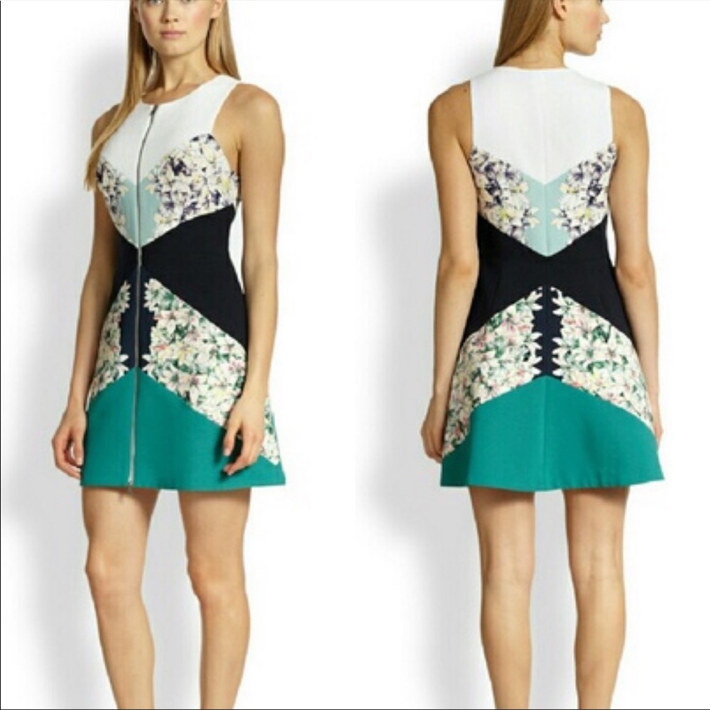BCBG ALAINA FLORAL ZIP DRESS